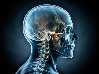 X-ray Imaging of Human Skull and Spine - Detailed Anatomical Structure for Medical Education and Research