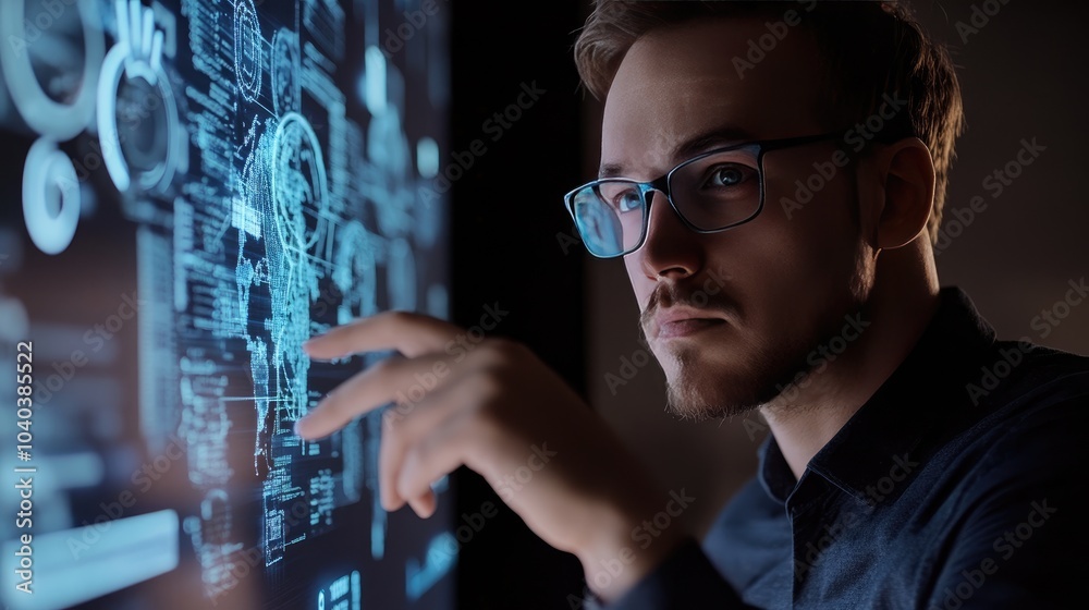 Poster exploring the future of technology a deep dive into data analysis and artificial intelligence insigh
