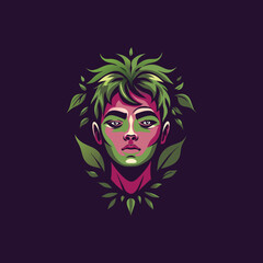 Flat icon of a nature man