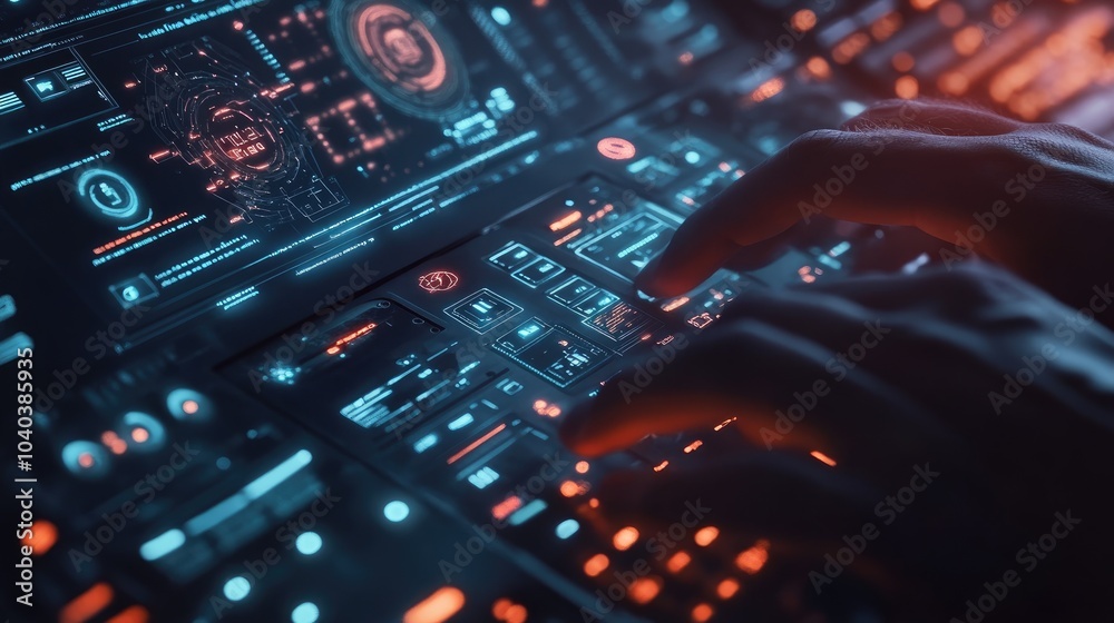 Poster exploring the dynamic world of digital interfaces a glimpse into advanced technology and user intera