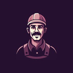 Flat style icon of a plumber