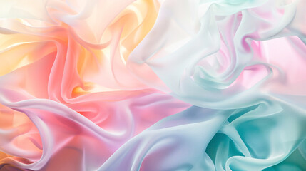 Obraz premium Vibrant abstract silk texture with soft pastel hues and flowing patterns