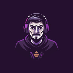 Flat icon of a gamer