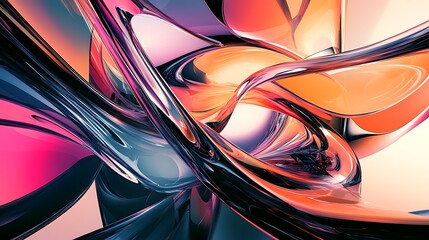 Dynamic futuristic 3D illustration with abstract shapes in a modern background design