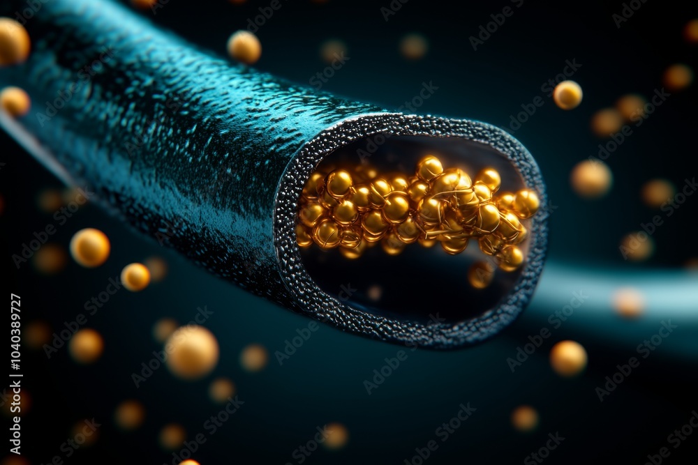 Poster Molecular view of ion channels embedded in a nerve cell membrane, showing the structural arrangement of proteins and lipids