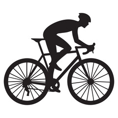 Naklejka premium silhouette of a person riding bicycle