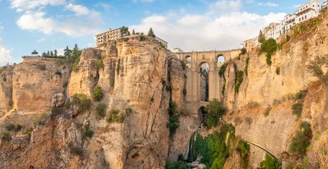 Wandcirkels Ronda Puente Nuevo panoramic View of the New Bridge of Ronda, Andalusia, Spain  © Analisisgadgets