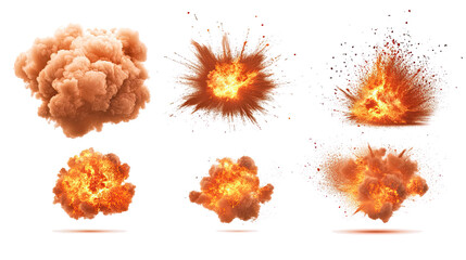 Dynamic Collection Featuring Various Fire Explosions and Bonfires Generative AI