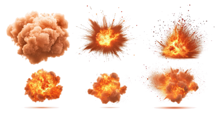 Dynamic Collection Featuring Various Fire Explosions and Bonfires Generative AI