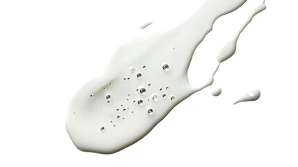 Fototapeta premium milk splash with bubbles on a white background, capturing the smooth texture and dynamic motion of liquid in mid-air, cut out