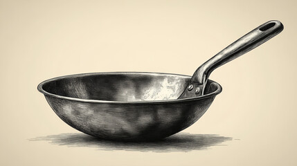 Detailed Line Art Sketch of Steel Ladle Pouring Molten Metal, Engraving Illustration