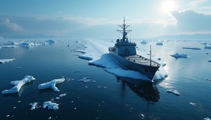 Icy Voyage: A Vessel Sailing the Vast Arctic