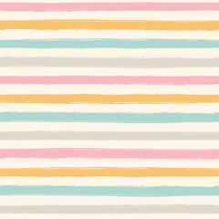 Hand drawn striped pattern, pastel stripe seamless background, childish pastel brush strokes. vector grunge stripes