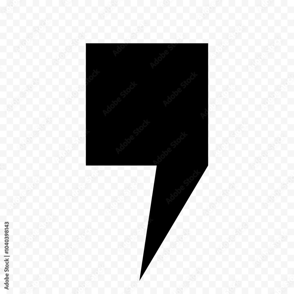 Fototapete vector comma icon, quotation marks on a transparent background. the speech bubble icon. flat comma c