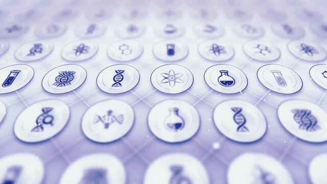 Genetic Icons biotechnology, background loop animation