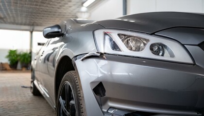 Fototapeta premium Photo Of Car Dent Repair Before