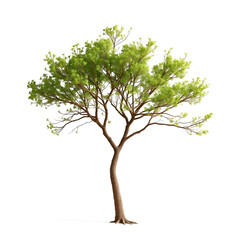 Obraz premium green tree in minimal style with empty background
