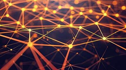 Fototapeta premium Abstract network connection with nodes --no text and people, human --chaos 10 --ar 16:9 Job ID: f32d1d22-bf45-4cbc-9ae2-b2afdc3e7ee8