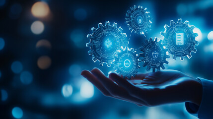 Interconnected Gears Representing Internet of Things Technology