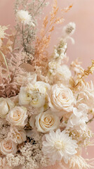 Stunning pastel bouquet with delicate flowers perfect for spring decorations