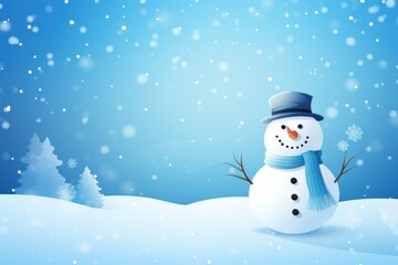 Obraz premium Minimal snowman christmas outdoors winter.