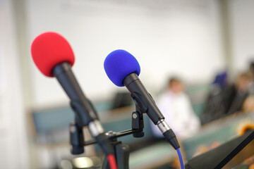 Microphones for singing in a brass band.