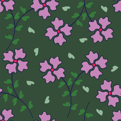 flower seamless pattern on green background