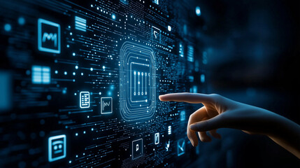 Fototapeta premium AI Technology Optimizing Business Processes and Data Management