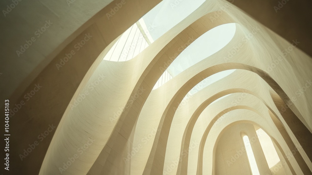 Poster Abstract Architectural Design with Intersecting Arches and Light