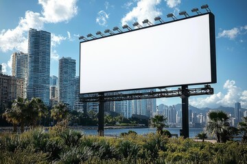 Fototapeta premium hyper realistic photo of billboard blank for outdoor advertising poster or blank billboard for advertisement. , copy space for text,