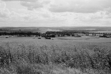 Chomutov in Czechia on 10. July 2024 on black and white film - blurriness and noise of scanned 35mm...