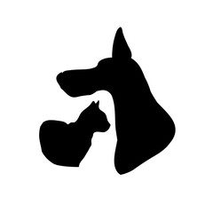 Dog and cat icon. Pet, family. Logo for the veterinary clinic