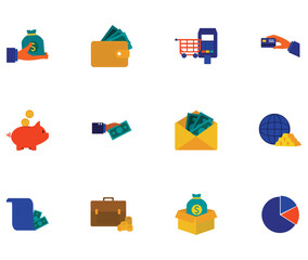 Set of finance vector icons with white background