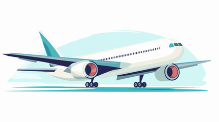 Obraz premium Flat illustration of passenger airplane. Airplane.