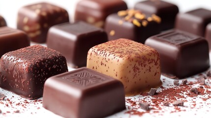 A tempting selection of rich chocolate confections waiting to be savored