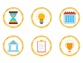 Set of finance vector icons with white background