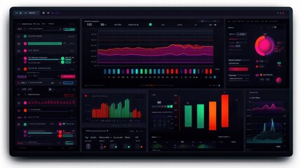 Obraz premium Dynamic Data Visualization Dashboard for Enhanced Analytics and Business Insights
