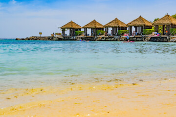 Beach cabanas on Aruba.