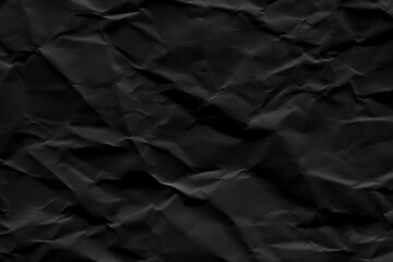 Crumpled black paper texture background. Wrinkled paper surface abstract background.