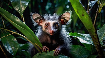 Fototapeta premium Aye-Aye for banner template