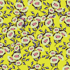 Fototapeta premium Beautiful Flower Pattern, Floral Seamless Digital Design,Watercolor Textile Allover Abstract Design.On Background