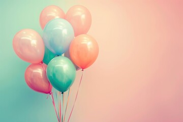 Pastel balloons anniversary celebration decoration.