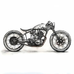 Obraz premium Vintage Watercolor Motorcycle Illustration Art