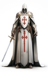 Fototapeta premium Templar knight costume sword adult.