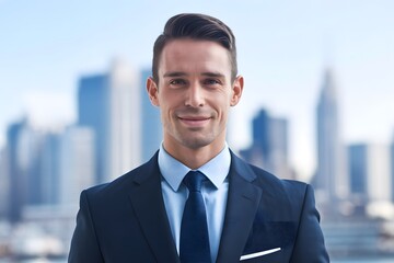 Fototapeta premium Handsome Corporate Man with Smiling Face