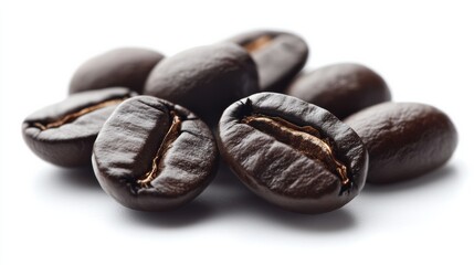 Obraz premium Dark Roasted Coffee Beans Close Up Shot