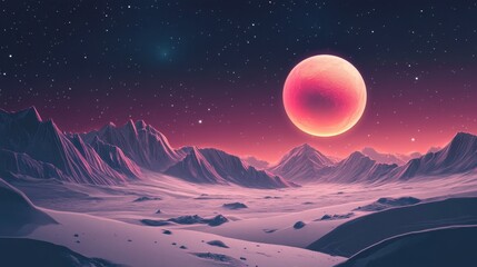 Retro dreamy background landscape astronomy outdoors.