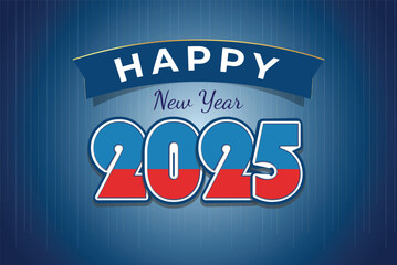 A colorful and modern Happy New Year 2025 design featuring bold numbers and festive ornament details. Perfect for celebrating the upcoming year in style.