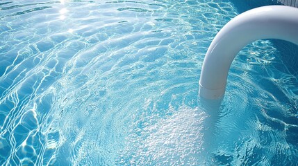 Curved PVC Tube for Water Drainage in Clear Pool