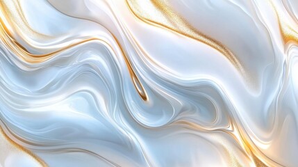 Obraz premium Flowing Minimalist Metallic Tones in Golden and Silver